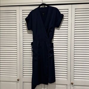 J. Crew Navy V-Neck Wrap Dress
